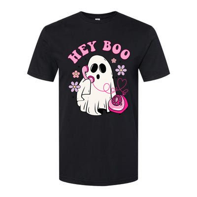 Groovy Hey Boo Cute Ghost Funny Halloween Girls Kids Softstyle CVC T-Shirt