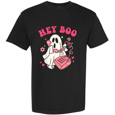 Groovy Hey Boo Cute Ghost Funny Halloween Garment-Dyed Heavyweight T-Shirt