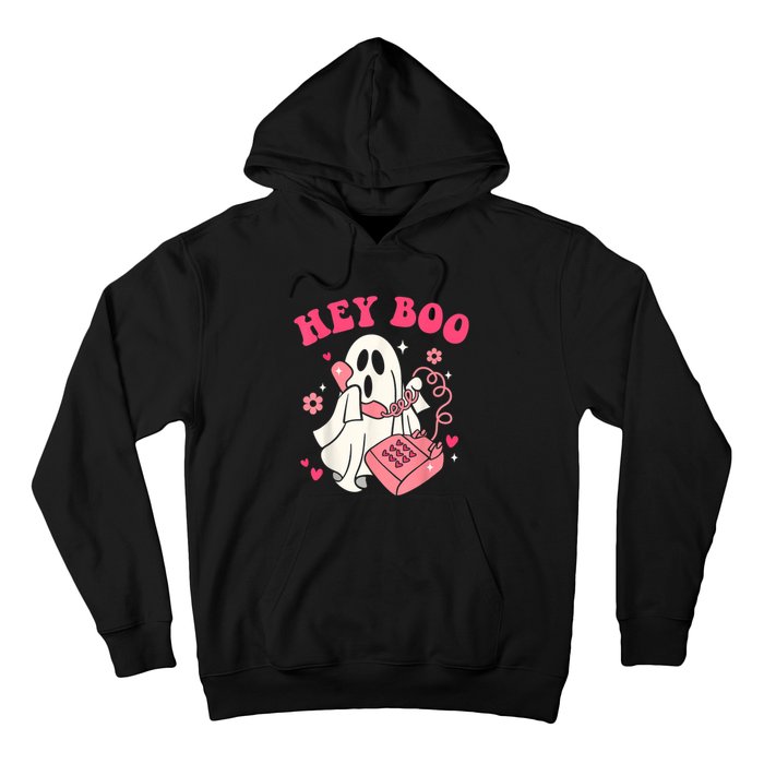 Groovy Hey Boo Cute Ghost Funny Halloween Hoodie