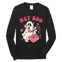 Groovy Hey Boo Cute Ghost Funny Halloween Long Sleeve Shirt