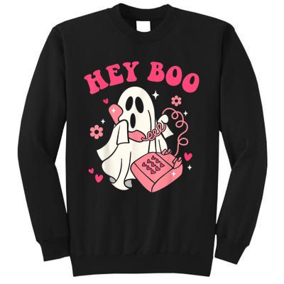 Groovy Hey Boo Cute Ghost Funny Halloween Sweatshirt