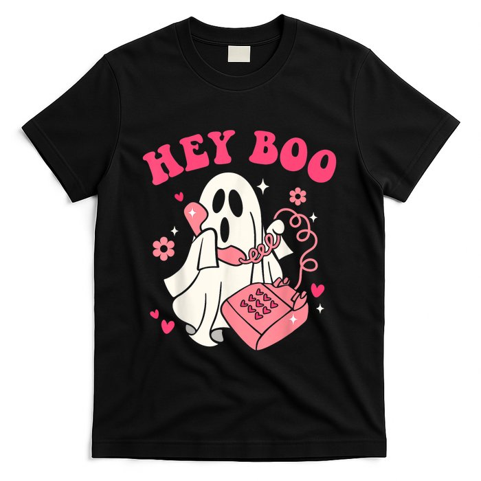 Groovy Hey Boo Cute Ghost Funny Halloween T-Shirt