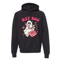 Groovy Hey Boo Cute Ghost Funny Halloween Premium Hoodie