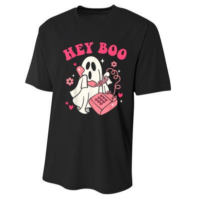 Groovy Hey Boo Cute Ghost Funny Halloween Performance Sprint T-Shirt