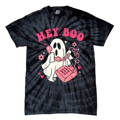 Groovy Hey Boo Cute Ghost Funny Halloween Tie-Dye T-Shirt