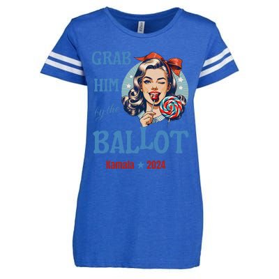 Grab Him By The Ballot Kamala 2024 Funny Harris Election Enza Ladies Jersey Football T-Shirt