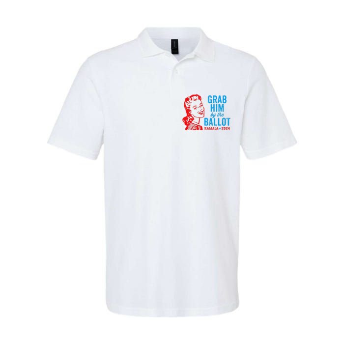 Grab Him By The Ballot Kamala 2024 Funny Harris Election Softstyle Adult Sport Polo