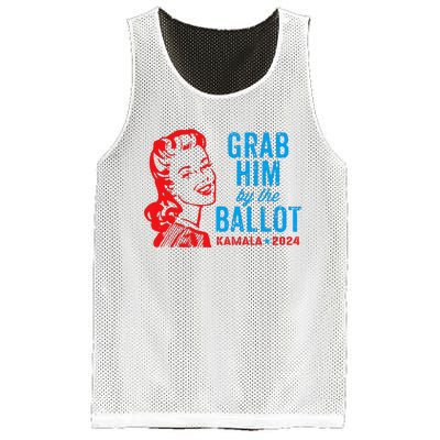 Grab Him By The Ballot Kamala 2024 Funny Harris Election Mesh Reversible Basketball Jersey Tank