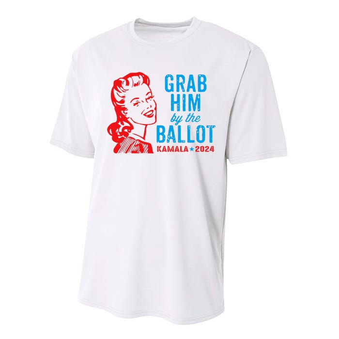 Grab Him By The Ballot Kamala 2024 Funny Harris Election Performance Sprint T-Shirt