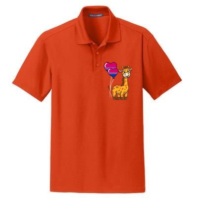 Giraffe Heart Balloon Bisexual Pride Gift Dry Zone Grid Polo