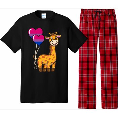 Giraffe Heart Balloon Bisexual Pride Gift Pajama Set