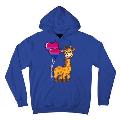 Giraffe Heart Balloon Bisexual Pride Gift Hoodie