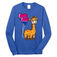 Giraffe Heart Balloon Bisexual Pride Gift Long Sleeve Shirt