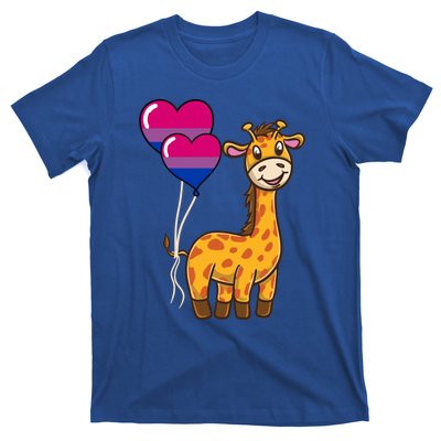 Giraffe Heart Balloon Bisexual Pride Gift T-Shirt