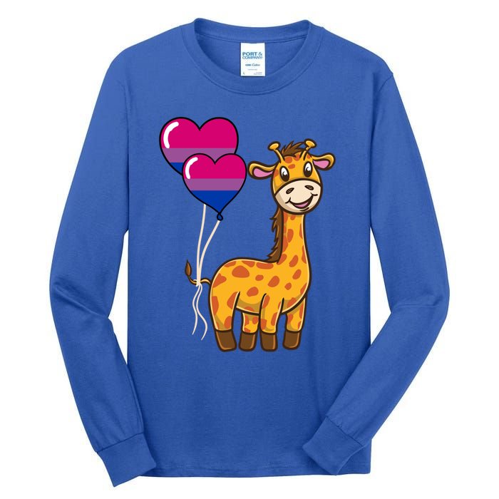 Giraffe Heart Balloon Bisexual Pride Gift Tall Long Sleeve T-Shirt