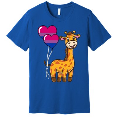 Giraffe Heart Balloon Bisexual Pride Gift Premium T-Shirt