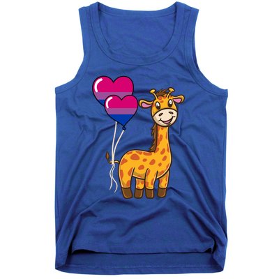 Giraffe Heart Balloon Bisexual Pride Gift Tank Top