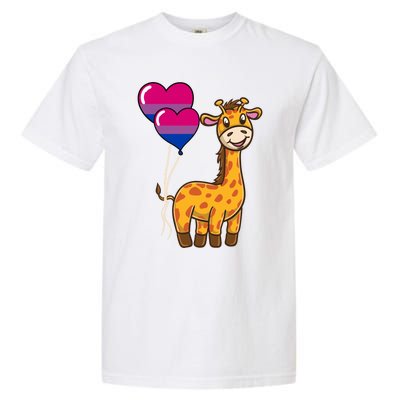 Giraffe Heart Balloon Bisexual Pride Gift Garment-Dyed Heavyweight T-Shirt