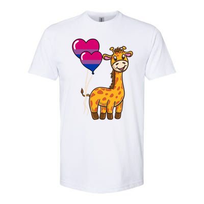 Giraffe Heart Balloon Bisexual Pride Gift Softstyle CVC T-Shirt