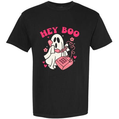 Groovy Hey Boo Cute Ghost Funny Halloween Garment-Dyed Heavyweight T-Shirt