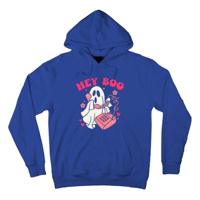 Groovy Hey Boo Cute Ghost Funny Halloween Hoodie