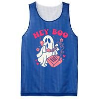 Groovy Hey Boo Cute Ghost Funny Halloween Mesh Reversible Basketball Jersey Tank