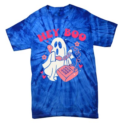 Groovy Hey Boo Cute Ghost Funny Halloween Tie-Dye T-Shirt