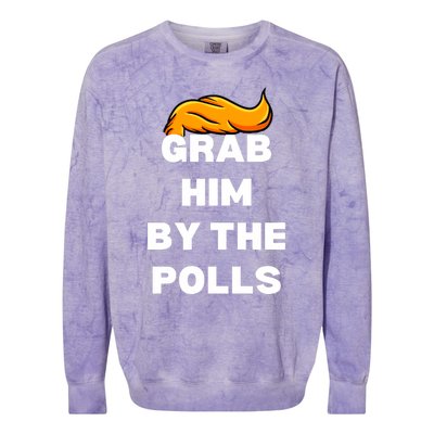 Grab Him By The Polls Trump 2024 In Prison Anti Trump 2024 Colorblast Crewneck Sweatshirt