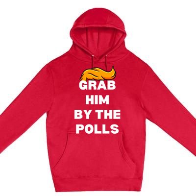 Grab Him By The Polls Trump 2024 In Prison Anti Trump 2024 Premium Pullover Hoodie