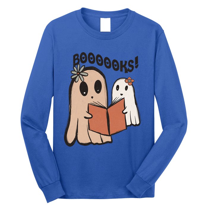 Groovy Halloween Booooks Ghost Hippie Boo Reading Books Funny Gift Long Sleeve Shirt