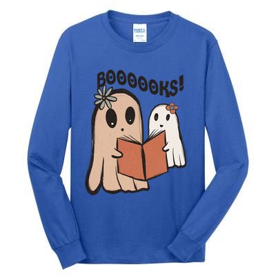 Groovy Halloween Booooks Ghost Hippie Boo Reading Books Funny Gift Tall Long Sleeve T-Shirt