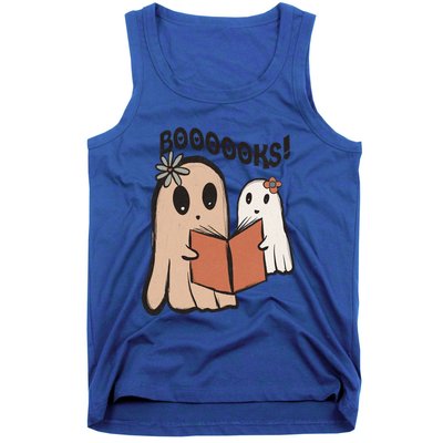 Groovy Halloween Booooks Ghost Hippie Boo Reading Books Funny Gift Tank Top