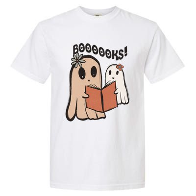 Groovy Halloween Booooks Ghost Hippie Boo Reading Books Funny Gift Garment-Dyed Heavyweight T-Shirt