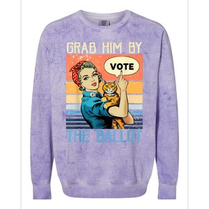 Grab Him By The Ballot Funny Election Vote Colorblast Crewneck Sweatshirt