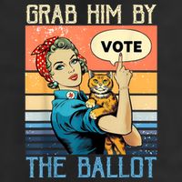 Grab Him By The Ballot Funny Election Vote 7 Panel Mesh Trucker Snapback Hat