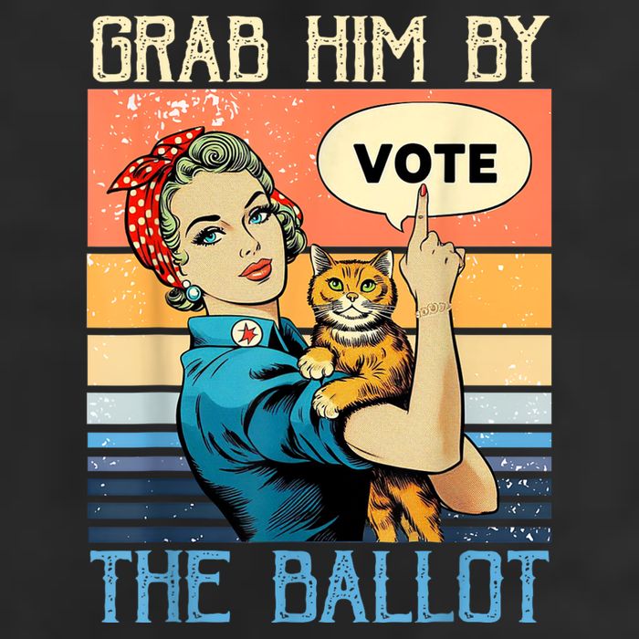 Grab Him By The Ballot Funny Election Vote 7 Panel Mesh Trucker Snapback Hat