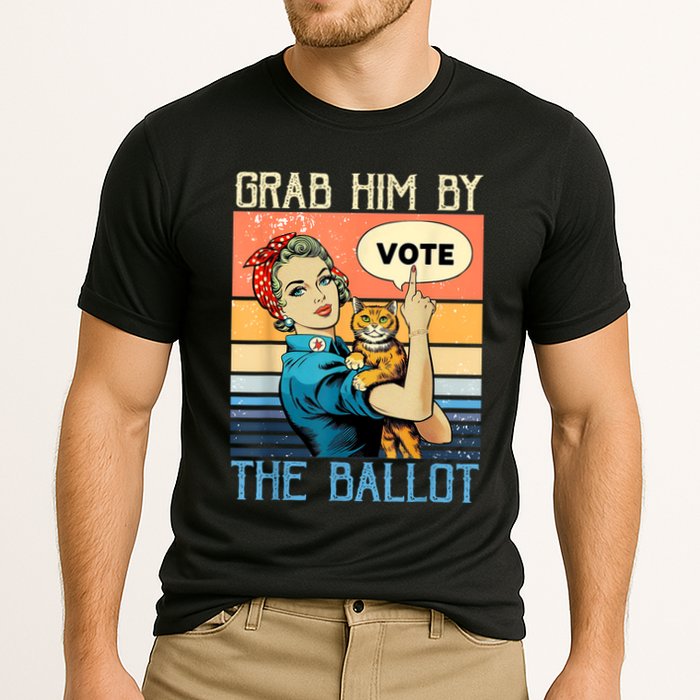 Grab Him By The Ballot Funny Election Vote Cooling Performance Crew T-Shirt