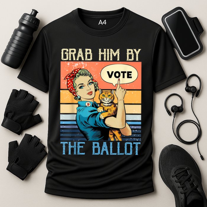 Grab Him By The Ballot Funny Election Vote Cooling Performance Crew T-Shirt