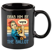 Grab Him By The Ballot Funny Election Vote 11oz C Handle Ceramic Mug