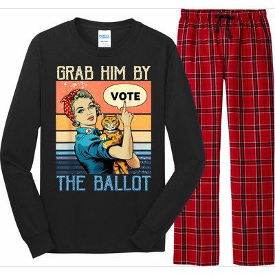 Grab Him By The Ballot Funny Election Vote Long Sleeve Pajama Set