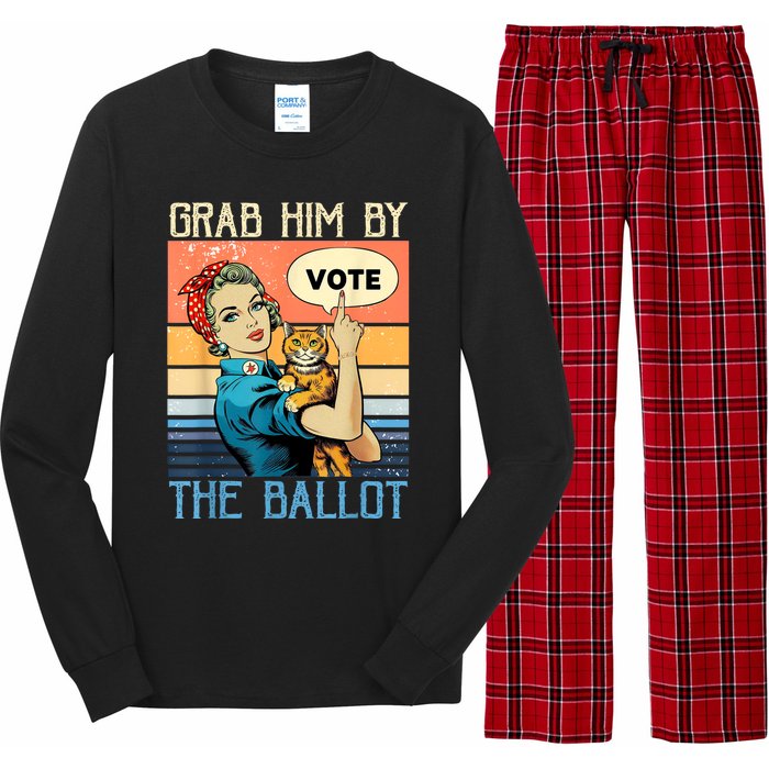 Grab Him By The Ballot Funny Election Vote Long Sleeve Pajama Set