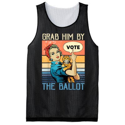 Grab Him By The Ballot Funny Election Vote Mesh Reversible Basketball Jersey Tank