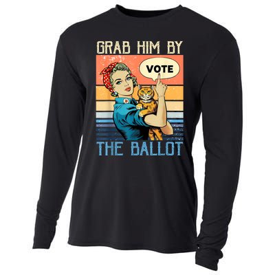 Grab Him By The Ballot Funny Election Vote Cooling Performance Long Sleeve Crew