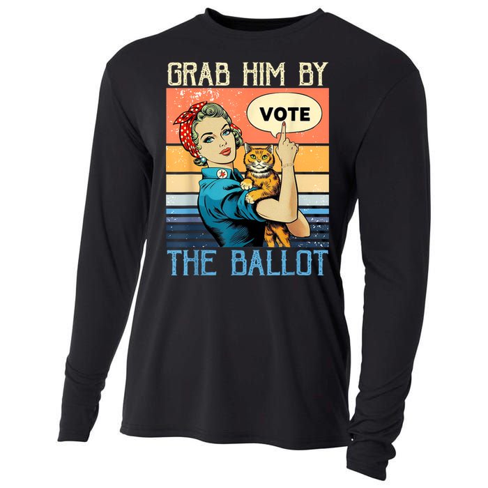 Grab Him By The Ballot Funny Election Vote Cooling Performance Long Sleeve Crew