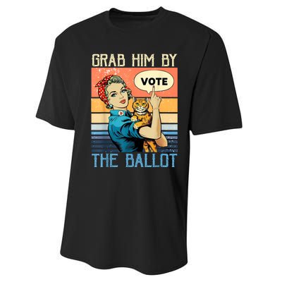 Grab Him By The Ballot Funny Election Vote Performance Sprint T-Shirt