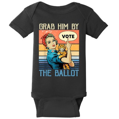Grab Him By The Ballot Funny Election Vote Baby Bodysuit