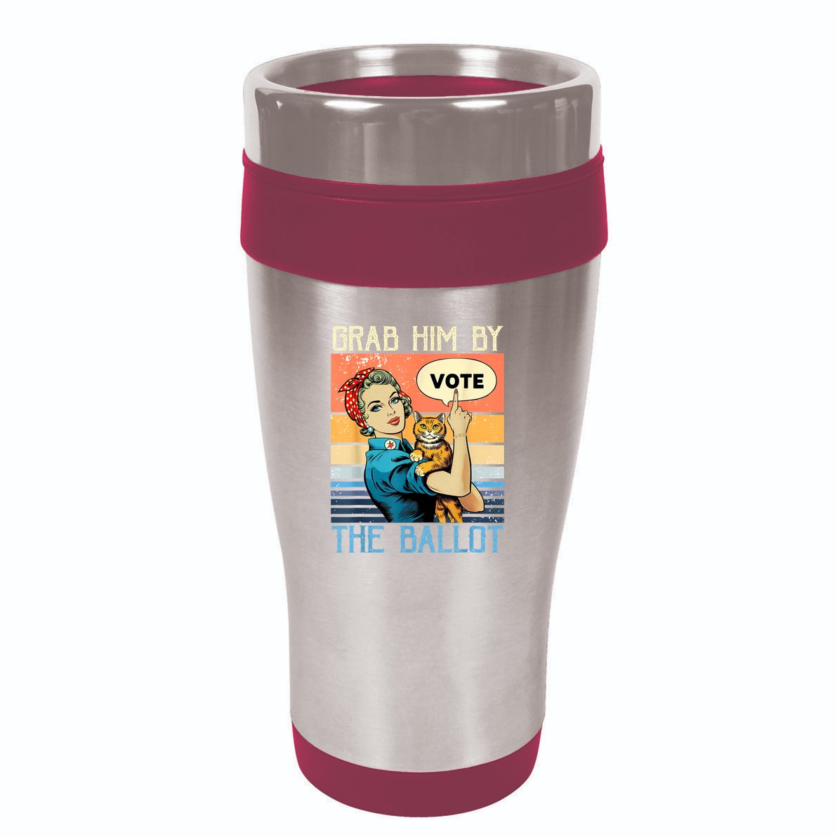 Grab Him By The Ballot Funny Election Vote 16oz Travel Tumbler
