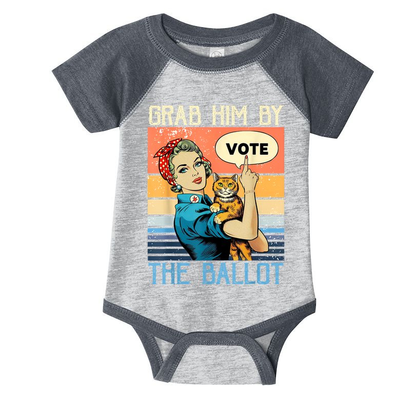 Grab Him By The Ballot Funny Election Vote Infant Baby Jersey Bodysuit