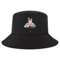 Geisha Hiding Behind Fan Wave Retro Japanese Art Graphic Cool Comfort Performance Bucket Hat