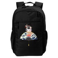 Geisha Hiding Behind Fan Wave Retro Japanese Art Graphic Backpack